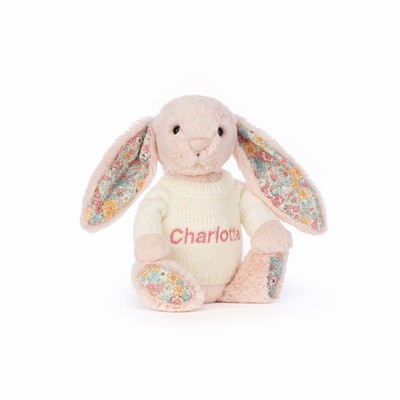 Jellycat Blossom Blush Bunny with Cream Jumper USA | 47513ZJGH